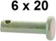 tige de liaison pour biellette de levier de vitesse avec les caoutchoucs, 2CV. refabrication, dimensions: 6x20mm. n� d'origine: A334-57 (18063) | Artnr: 10173 | Der Franzose - www.franzose.de