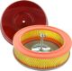 bo�tier de filtre � air rond avec la cartouche 2CV. M�tal, raccord rond  51,5mm, diam�tre 175mm, hauteur 50mm, possible utilisation universelle | Artnr: 10201 | Der Franzose - www.franzose.de