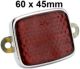 catadioptre rectangulaire entourage m�tal et languettes, dimensions 60x45mm. Montage d'origine sur de nombreux v�hicules de collection | Artnr: 14341 | Der Franzose - www.franzose.de
