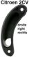 applique plastique noire de poign�e de porte droite, 2CV ancien mod�le, pour panneaux de porte haut | Artnr: 16124 | Der Franzose - www.franzose.de