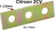 entretoise de charni�re de porte (2mm), 2CV dernier mod�le, (pour r�gler l'ecart de la porte � la fermeture) | Artnr: 16189 | Der Franzose - www.franzose.de