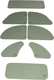 kit 10 vitres teint�es, 2CV, avec marque de conformit�, emball�es dans caisse en bois. Made by Franzose | Artnr: 16307 | Der Franzose - www.franzose.de