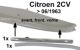 baguette lat�rale aluminium sur pare-chocs avant 1er mod�le, 2CV, avec son caoutchouc, longueur 34,5cm, droite ou gauche identiques | Artnr: 16556 | Der Franzose - www.franzose.de