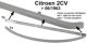 baguette lat�rale aluminium sur pare-chocs arri�re 1er mod�le, 2CV, avec son caoutchouc, longueur 55,5cm, droite ou gauche identiques | Artnr: 16557 | Der Franzose - www.franzose.de