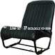 garniture de si�ge avant gauche, skai  noir, 2CV, Dyane, dossier avec 2 arrondis sym�triques, c�t�s ferm�s | Artnr: 18309 | Der Franzose - www.franzose.de