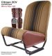 garniture de si�ge complet (avant + arri�re), 2CV4, 2CV6, Dyane (sym�trique), Marron ray� 1667, beige/ brun rayures rouges fonc�es ,reproduction des ann�es 1970 | Artnr: 18323 | Der Franzose - www.franzose.de