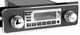 Autoradio r�tro avec fa�ade noire, bordure et boutons de commande chromes. Produit High-tech et design r�tro. Fonction radio + 1x port AUX. Sans fioritures comme les radios d'�poque. Gr�ce � sa petite taille et au fait que la distance entre les boutons est r�glable, il peut �tre adapt� � presque tous les tableaux de bord! AM/FM, RDS, 30 pr�s�lections, dimensions affichage 89 x 38 x 27mm, dimensions radio: 101 x 50 x 109mm, tension d'entr�e AUX front 500mV/6ohms, puissance de 10,5 � 14,4 volts DC, sortie 4 x 50 watts max. @ 4 ohms, consommation max. 15A. | Artnr: 18543 | Der Franzose - www.franzose.de