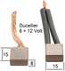 balais de d�marreur 12volts, Ducellier, Citro�n HY, et d�marreur Ducellier 6 volts, Ami 6 et AK jusque 1966. (A533-15) DUC D61112B, Peugot 203-403, 404, 204, Panhard, Renault Dauphine, R8, Floride, Caravelle, R4, Estafette, Simca, 15x8x15mm, n� d'origine 2D5423368C | Artnr: 48073 | Der Franzose - www.franzose.de