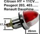 feu de position, Citro�n Traction - 11cv, Peugeot 403, Renault Dauphine etc. l'unit�, rouge-blanc, diam�tre de montage 17,5mm, n� d'origine 721119 | Artnr: 60726 | Der Franzose - www.franzose.de