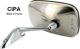 r�troviseur ext�rieur, Peugeot 204, 404, 504, Renault 4L, R5 jusque 1985, R8, R10, chrom�, �cartement des vis de fixation 65,5mm, dimensions du miroir 111x163mm | Artnr: 77303 | Der Franzose - www.franzose.de