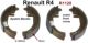 machoires de frein avant (jeu), Renault 4L de n� de s�rie 2279354 � 21591152 (R1120), freins Bendix, tambour 200mm, largeur 36mm | Artnr: 84023 | Der Franzose - www.franzose.de