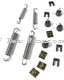 kit de fixations machoires de frein, Renault 4L, R5, Peugeot 204, 304, 229mm, largeur 42mm, freins Bendix (ressorts et agrafes) | Artnr: 84039 | Der Franzose - www.franzose.de