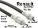 flexible de frein avant, Renault 4L apr�s 1976, freins � disques, longueur 433mm, 2 raccords 3/8x24 | Artnr: 84061 | Der Franzose - www.franzose.de
