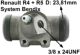 cylindre de roue, Renault 4L, R1123/26/29 de 07.1966 � 1986, Fougonette de 07.1966 � 1986, R1128 de 10.1977 � 06.1982, R5, avant gauche, �quip� Bendix, diam�tre piston 23,8 mm, raccord flasque 32 mm, raccord tube 9 mm, longueur hors tout 71 mm | Artnr: 84125 | Der Franzose - www.franzose.de